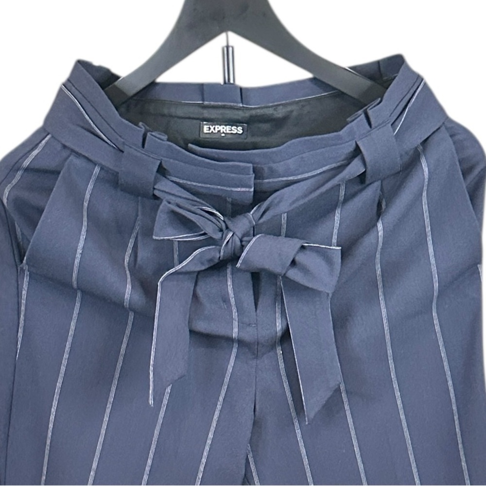 Express Navy Blue Pinstripe High Waist Pants Size 2 - Picture 7 of 8